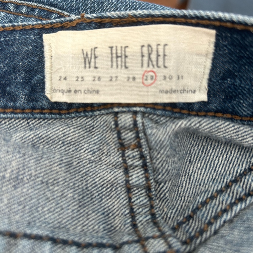 We The Free Blue Frayed Jean Shorts - Picture 3 of 3